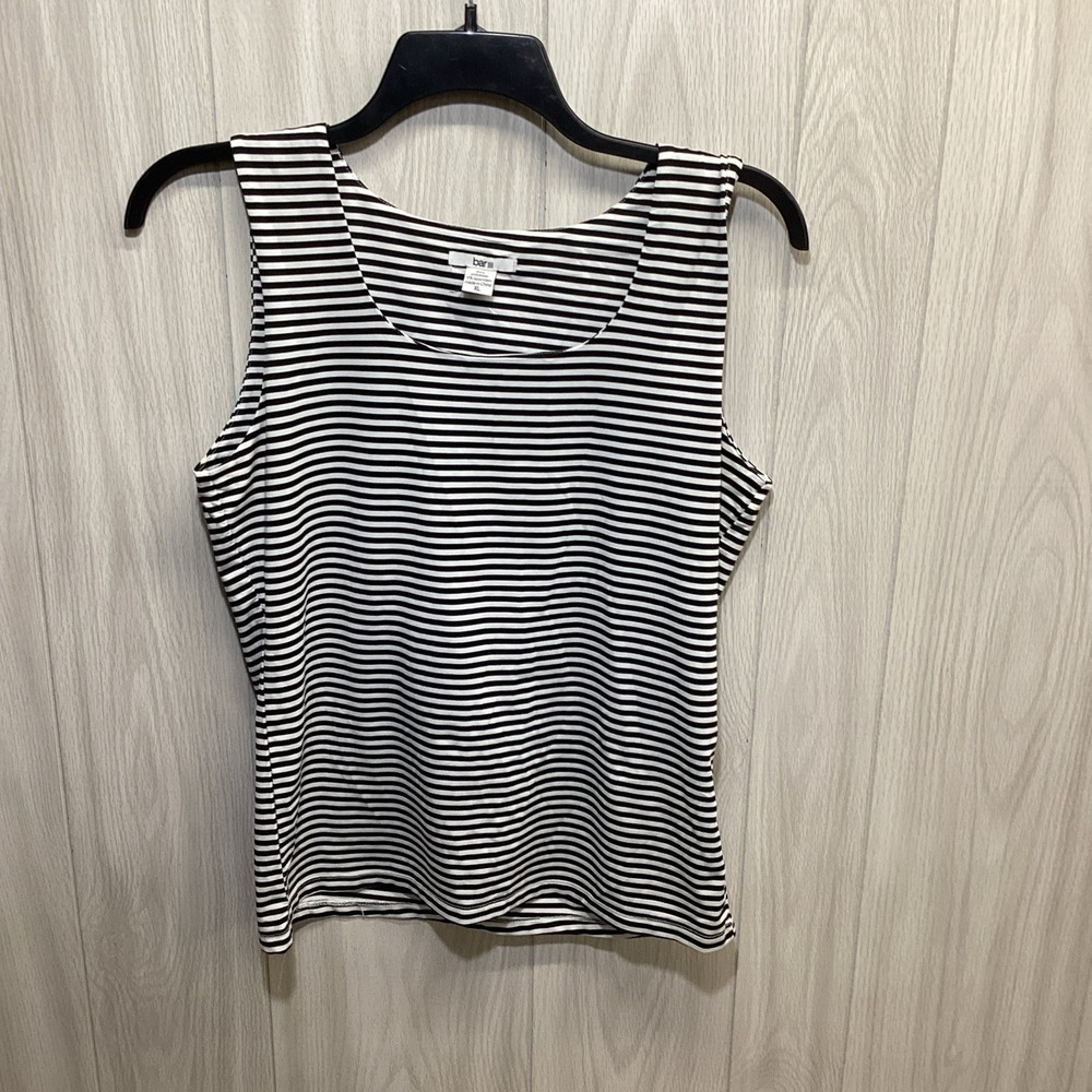 BAR III Women's (Size XL) Sleeveless Round Neck Striped Shirt Stretch‎